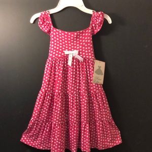 NWT Rare Editions Pink and White Polk-a-Dot DRESS
